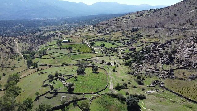 Valle verde con grandes praderas y arboles.