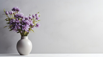 A vase filled with purple flowers