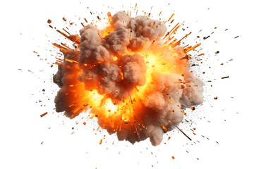 Explosion isolated on transparent or white background, PNG - obrazy, fototapety, plakaty