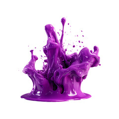 Ultra Realistic Purple Liquid Splash isolated on transparent or white background, PNG