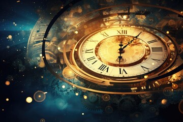 Fototapeta premium Abstract background with symbols of time and cyclicity