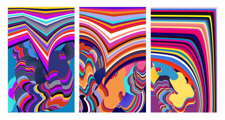 Vector colorful abstract psychedelic liquid and fluid background pattern 2024