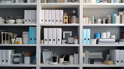 shelves with books in a library