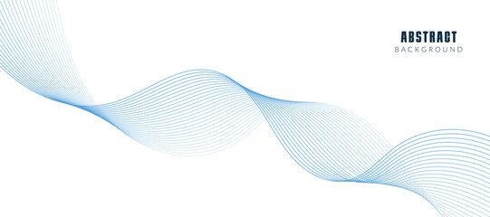 Modern vector background with blue wavy lines.