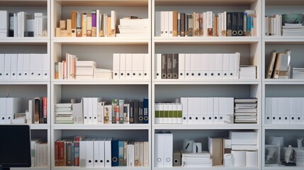 shelves with books in a library - obrazy, fototapety, plakaty