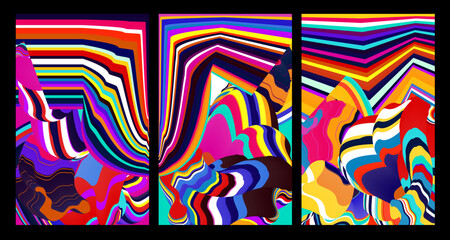 Vector colorful abstract psychedelic liquid and fluid background pattern 2024