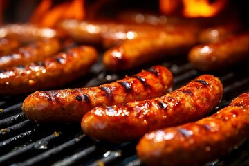 Delicious grilled sausages.