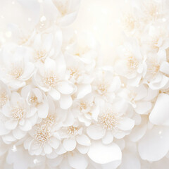 White soft floral blossom illustration background