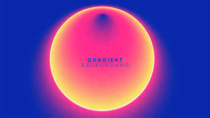 Radiant Gradient Eclipse. Abstract Orb of Luminous Hues on Blue Background. Modern Design Backdrop for Presentation, Banner, Website. Vector Art.