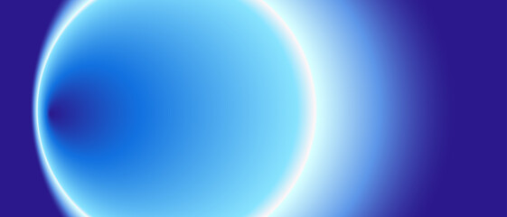 Neon Blue Gradient Flow with Luminous Circle Curve Design. Abstract Vibrant Background for Presentation, Banner, or Wallpaper.