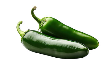 green chili pepper isolated on a Transparent background. Generative AI
