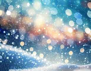 Obraz na płótnie Canvas Snowy Dreamscape Captivating Bokeh