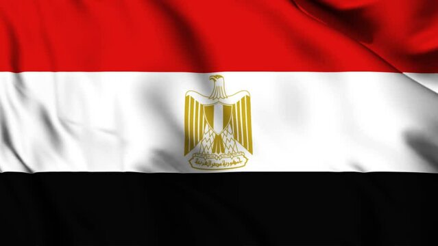 Egypt waving flag 4K animation video. Egyptian waving flag seamless looping animation