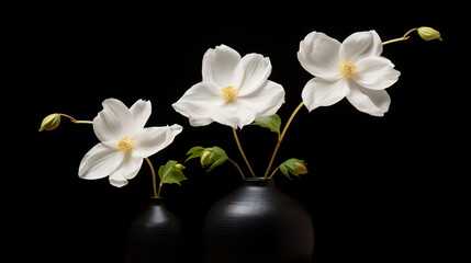 White Flowers are in a vase