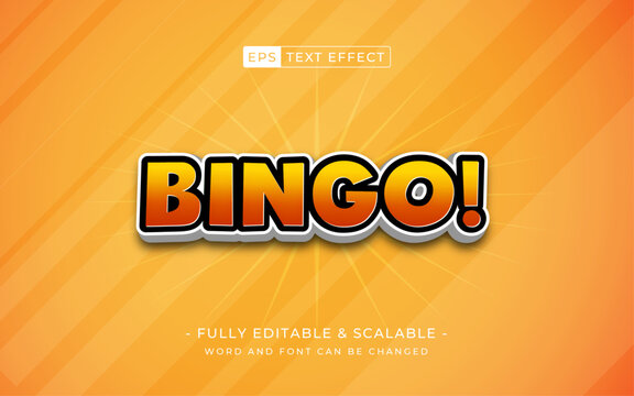 bingo Editable text style effect - game text style theme