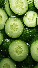 seamless repeatable and tilelable texture pattern of fresh Cucumbers vegetable
