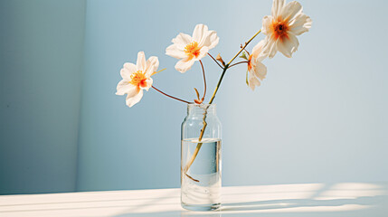 Two flowers in a vase