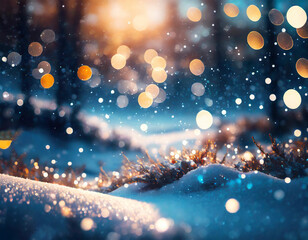 Dreamlike Snowfall Abstract Wonders and Bokeh Lights