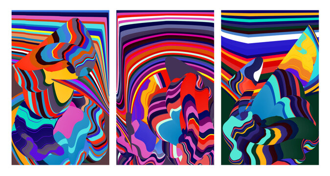 Vector colorful abstract psychedelic liquid and fluid background pattern 2024