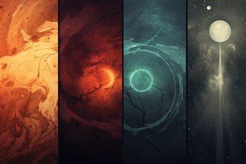 Abstract backgrounds with mysterious signs