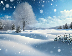 Winter's Peace Snowfall & Pristine Sky