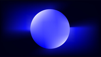 Glowing silver orb with diffused blue light copy space abstract presentation background