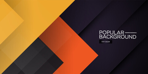 Orange, yellow and gray square  abstract background vector overlap layer on dark color design. Editable Eps10 Vector