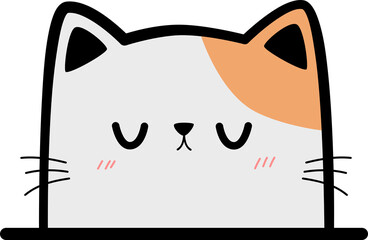 cat sleeping face cartoon doodle illustration