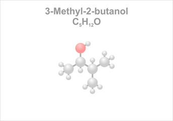 3-Methyl-2-butanol. Simplified scheme of the molecule.