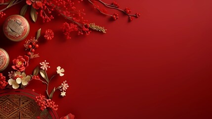 Chinese new year decoration celebration with copy space