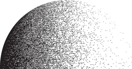 Obraz premium Sprayed black half circle form .Graffiti art design . Noise dispersion circle . Spray effect .Grunge texture . Distressed element .vector 