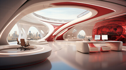 Abstract futuristic office