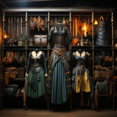 a wardrobe full of costumes 
