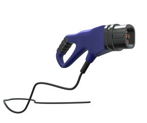 Blue color power charger plug for electric car idea  png.