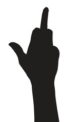 Vector silhouette of a hand on a white background, hand palm, hand silhouette, black flat hand vector illustration