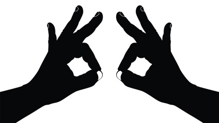 Vector silhouette of a hand on a white background, hand palm, hand silhouette, black flat hand vector illustration