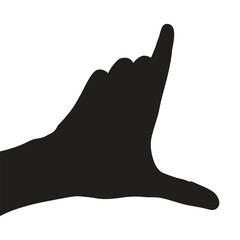 Vector silhouette of a hand on a white background, hand palm, hand silhouette, black flat hand vector illustration