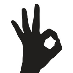 Vector silhouette of a hand on a white background, hand palm, hand silhouette, black flat hand vector illustration