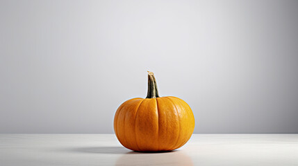A single pumpkin on a dark white background or wallpaper