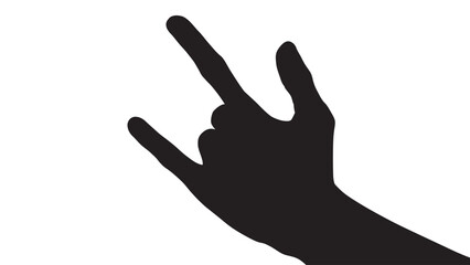 Vector silhouette of a hand on a white background, hand palm, hand silhouette, black flat hand vector illustration