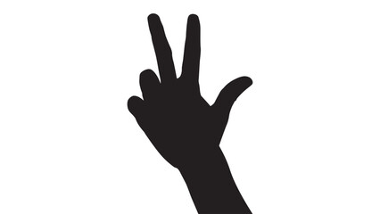 Vector silhouette of a hand on a white background, hand palm, hand silhouette, black flat hand vector illustration