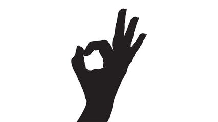 Vector silhouette of a hand on a white background, hand palm, hand silhouette, black flat hand vector illustration