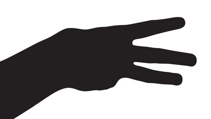 Vector silhouette of a hand on a white background, hand palm, hand silhouette, black flat hand vector illustration