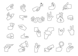 set of hand gestures