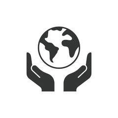 Hand-holding planet Earth on a transparent background