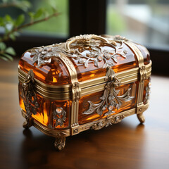 A_gold_and_silver_jewelry_box.