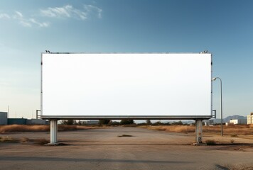 Blank advertising billboard frame on toll road. AI Generated Images
