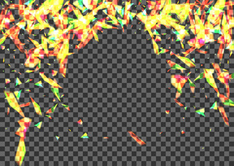 Glow Twinkle Background Transparent Vector. Element Flash Card. Bright Decoration Texture. Shine Vibrant. Confetti Decorate Wallpaper.