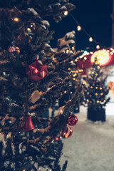 christmas tree decor at winter street