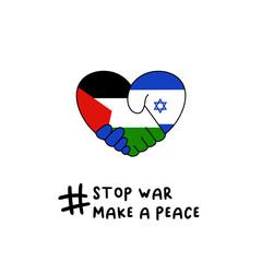 Heart symbol of peace to stop war between Israel and Palestine